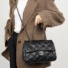 Soft Cowhide Women's Crossbody Shoulder Bag – Diamond Pattern Chain Handbag, 9.8-Inch Size, Perfect for Parties and Going Out