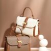9.4" Genuine Leather Crossbody Satchel – Retro Shoulder Bag for Women
