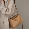 Soft Genuine Leather Women's Crossbody Shoulder Bag – 10.6" Spacious Messenger Bag for Office and Daily Outings