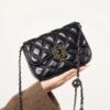 High-Quality Cowhide Mini Crossbody Bag for Women - Elegant Diamond Pattern Chain Shoulder Bag