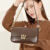 Iche Basic High-Quality Genuine Leather Women's Crossbody Bag – Fashionable Shoulder Bag for Ladies – Compact Size 22 (8.7") for Work, Travel, and Daily Use